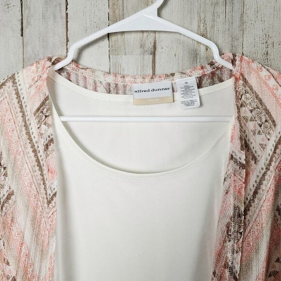 Alfred Dunner 2 Piece Blouse and Jacket Peach Brown Size 1X - Picture 5 of 9